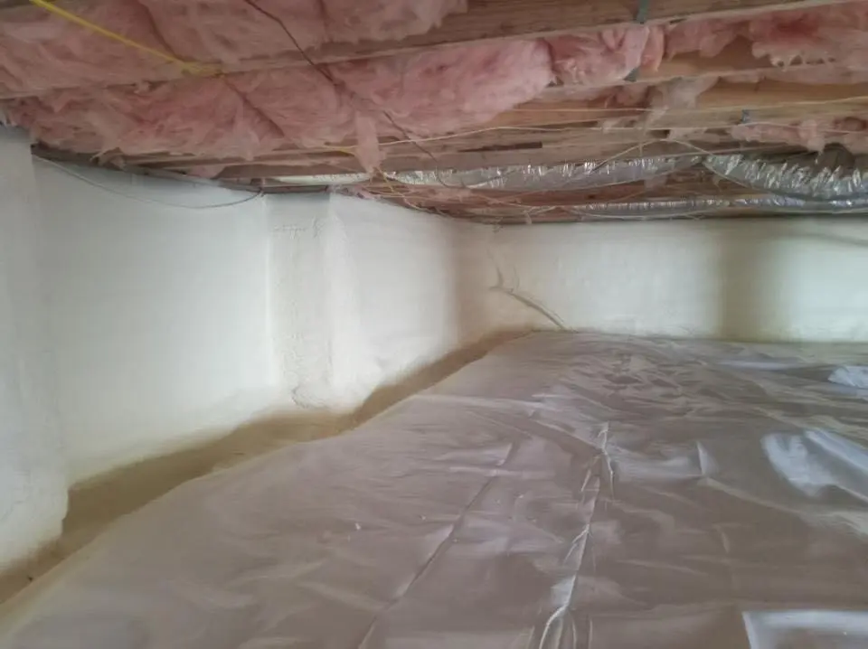 Crawl space encapsulation with closed-cell spray foam for Attic Insulation in Vancouver